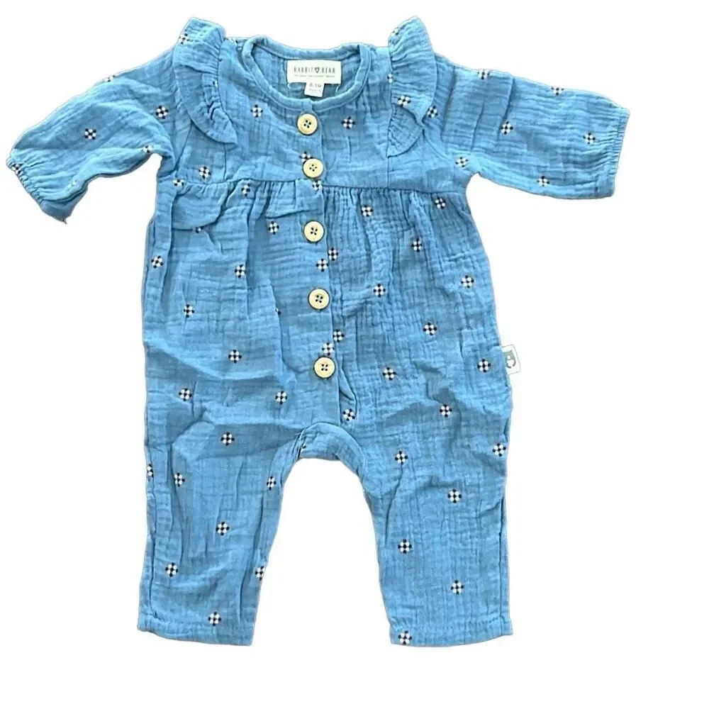 Rabbit + bear adorable one piece, girls outfits size 0 to 3 months